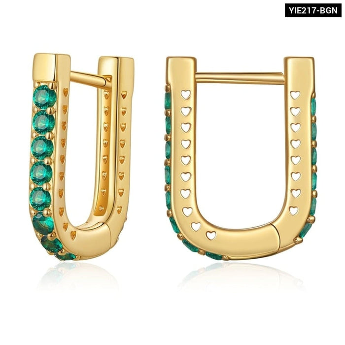 14k Gold Plated Cuff Earrings With Cubic Zircon 12 Colours