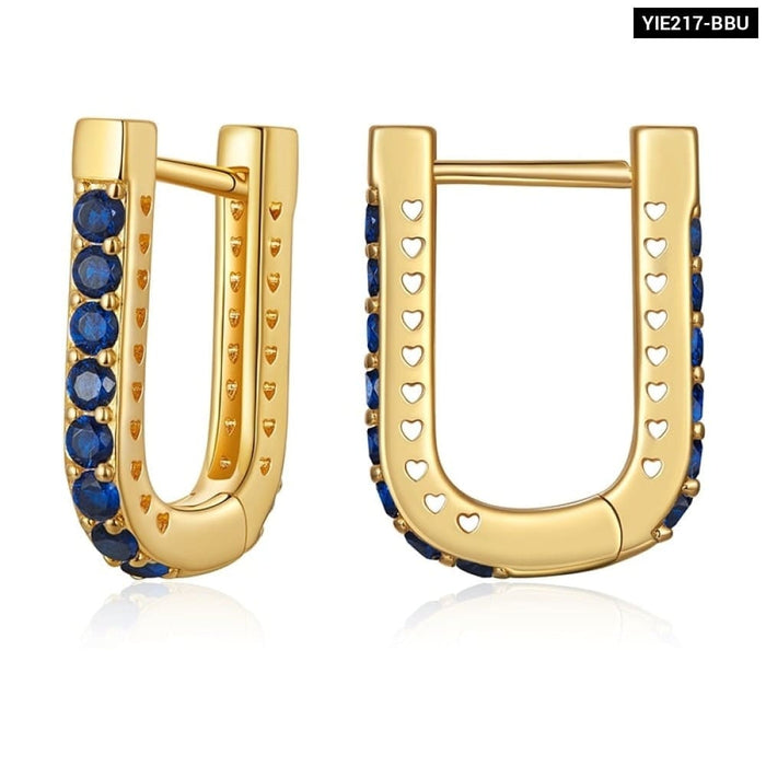 14k Gold Plated Cuff Earrings With Cubic Zircon 12 Colours