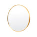 Gold Wall Mirror Round Aluminum Frame Makeup Decor Bathroom