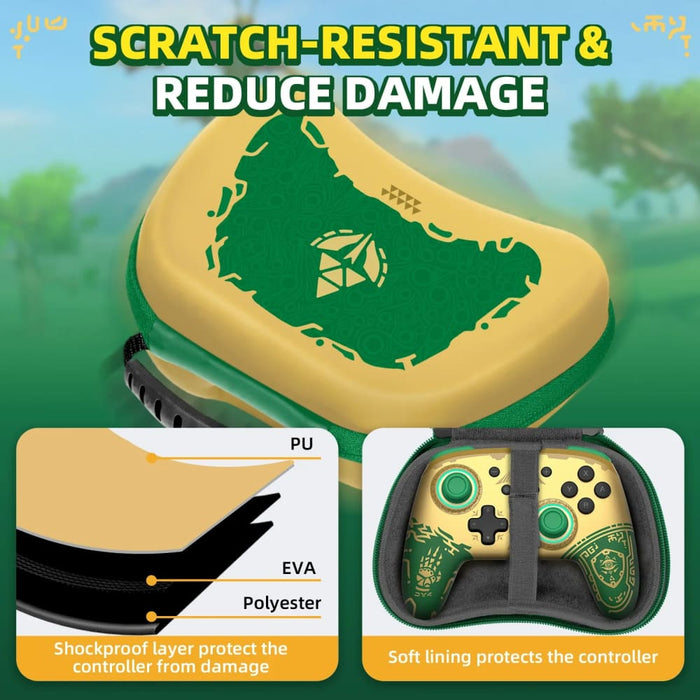 Golden-green Controller Storage Bag Compatible Pro