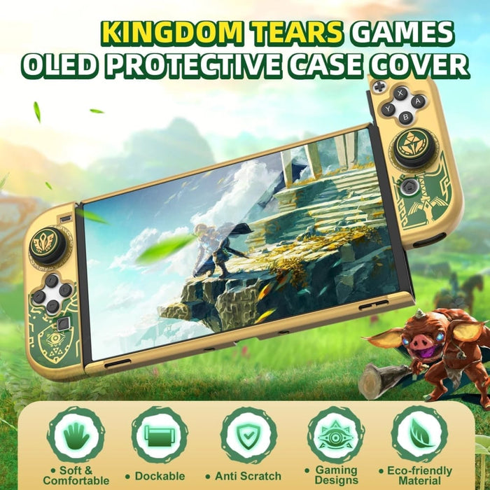 Golden-green Protective Case Cover Oled Console Compatible