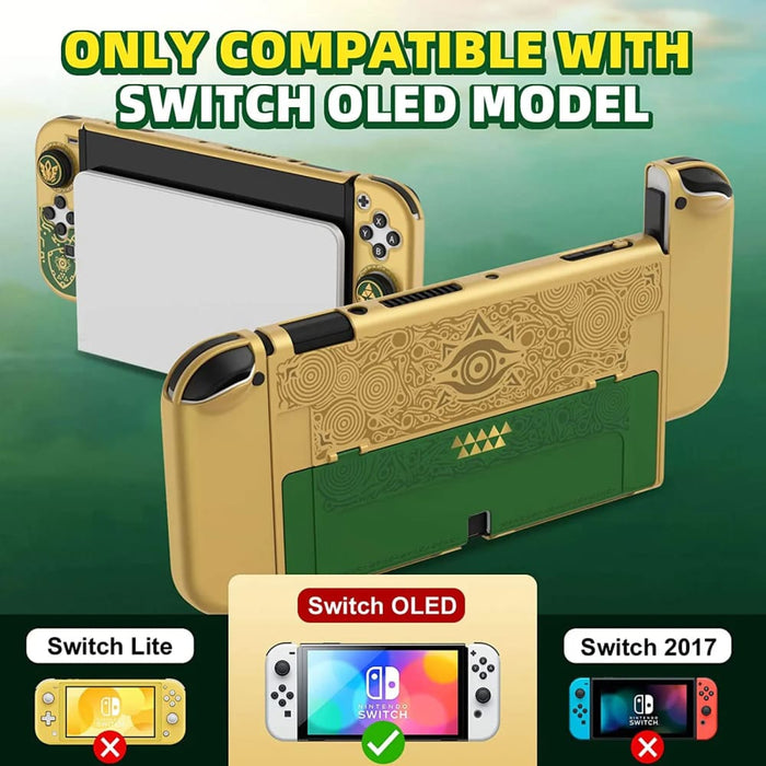 Golden-green Protective Case Cover Oled Console Compatible