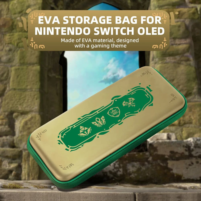 Golden-green Eva Storage Bag Console Carry Case Compatible