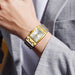 Golden Quartz Wristwatches For Female Male Fashion 30m