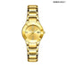 Golden Stainless Steel Quartz Watch Women Men Waterproof