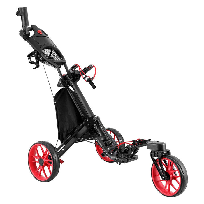 Golf Buggy Foldable Trolley Cart Swivel Wheel Umbrella