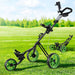 Golf Buggy Quick Folding Trolley Cart 3 Wheels Height