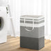 Goslash Picks 2x Laundry Basket Hamper Foldable White Grey