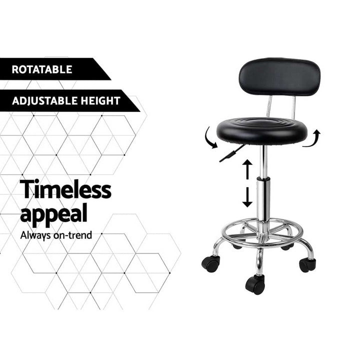 Goslash Picks 2x Salon Stool Swivel Backrest Chair Barber