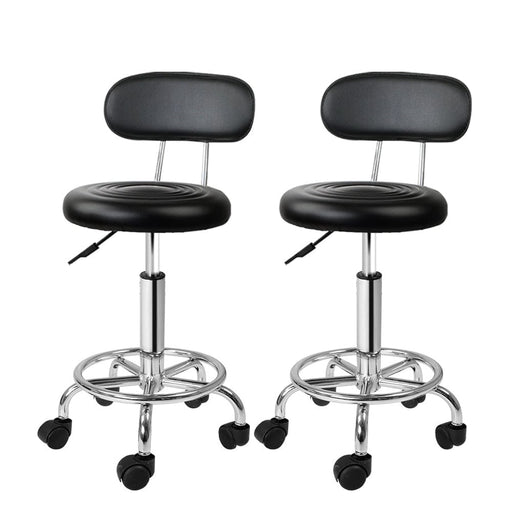 Goslash Picks 2x Salon Stool Swivel Backrest Chair Barber