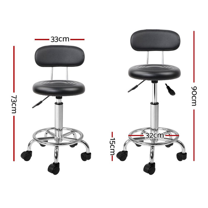 Goslash Picks 2x Salon Stool Swivel Backrest Chair Barber