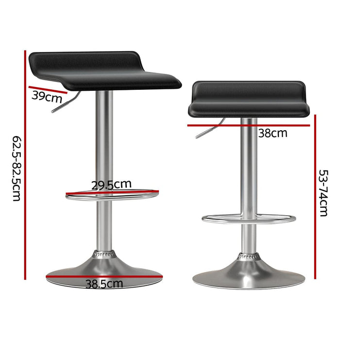 Goslash Picks 4x Bar Stools Faux Leather Chair Black