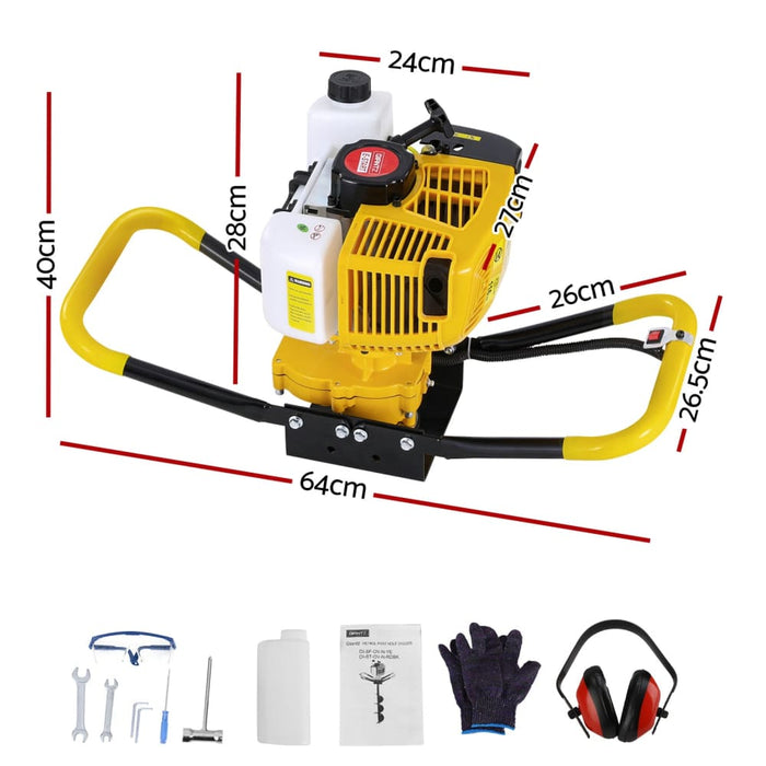 Goslash Picks 74cc Post Hole Digger Motor Only Petrol