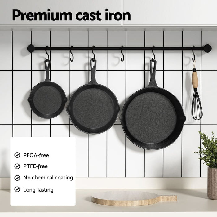 Goslash Picks Chef Non Stick Frying Pan Cast Iron 3pcs