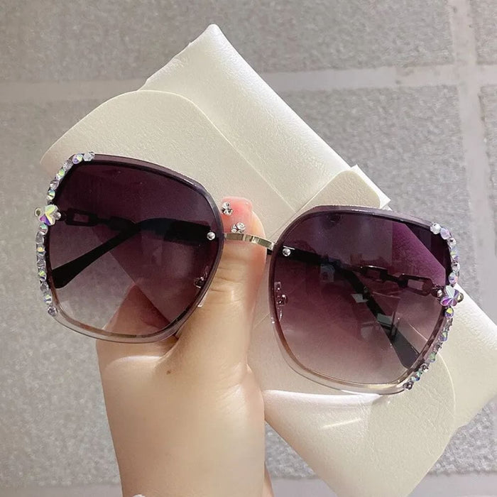 Gradient Rimless Sunglasses For Summer Beach Party Uv400