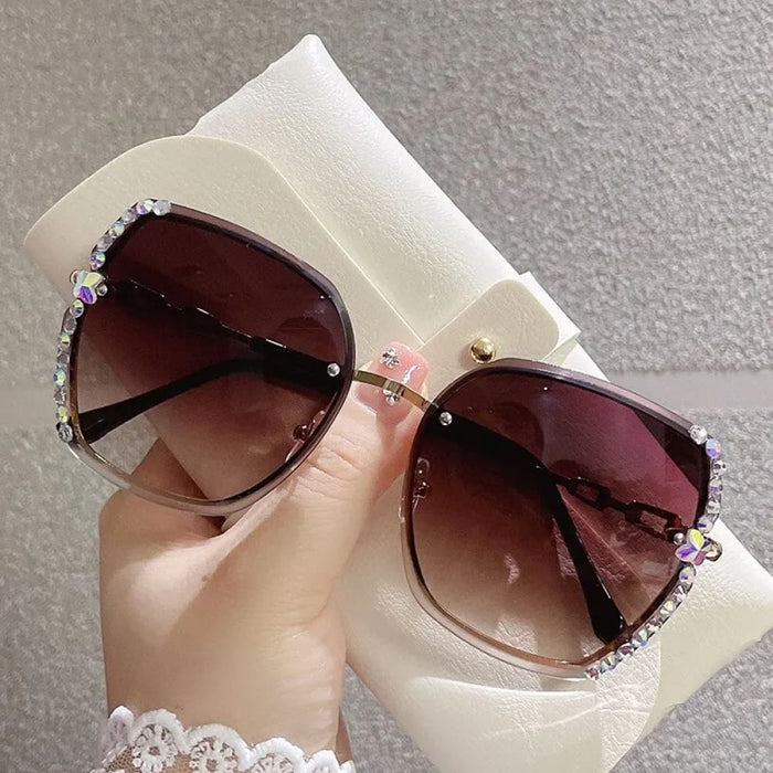 Gradient Rimless Sunglasses For Summer Beach Party Uv400