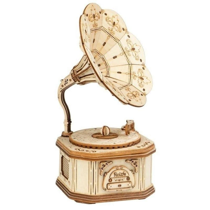 Diy 3d Gramophone Box Pumpkin Cart Wooden Puzzle Game - 8