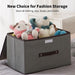 Gray Foldable Non Woven Fabric Storage Box For Home