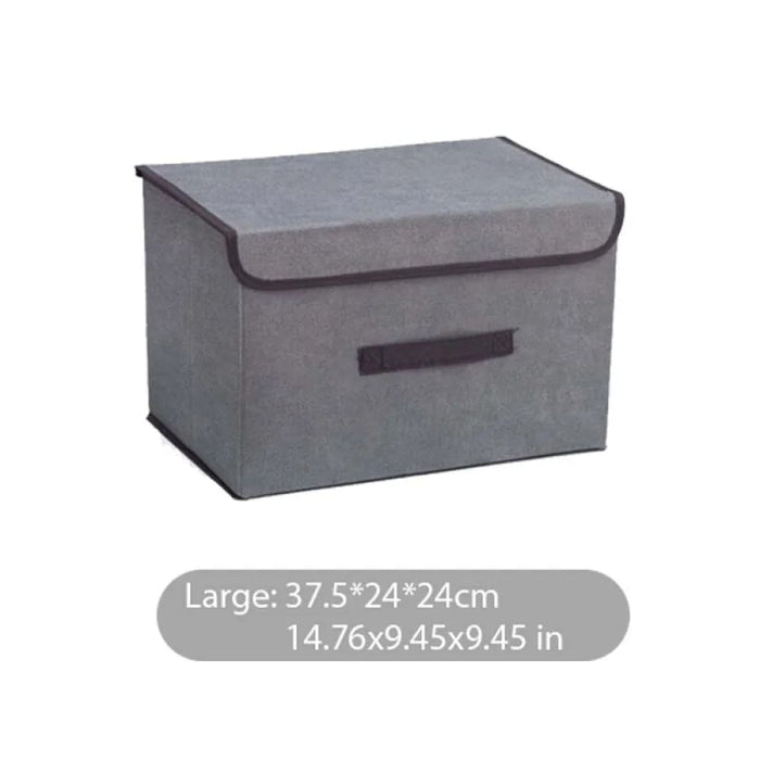 Gray Foldable Non Woven Fabric Storage Box For Home