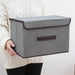 Gray Foldable Non Woven Fabric Storage Box For Home