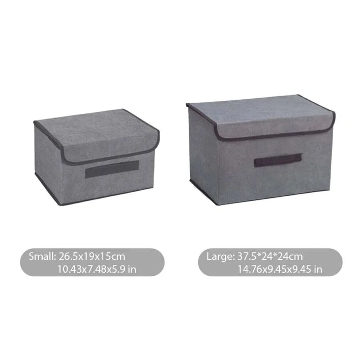 Gray Foldable Non Woven Fabric Storage Box For Home