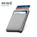 Gray Metal Wallet With Automatic Pop Up Card Holder