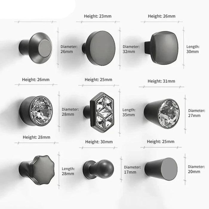 Gray Zinc Alloy Cabinet Knobs And Handles For Kitchen