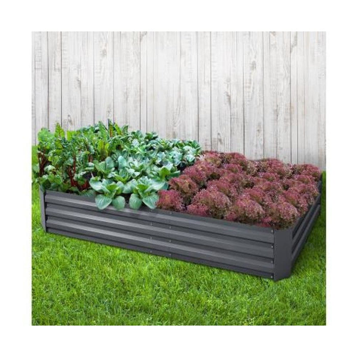 Greenfingers 180x90x30cm Galvanised Raised Garden Bed Steel