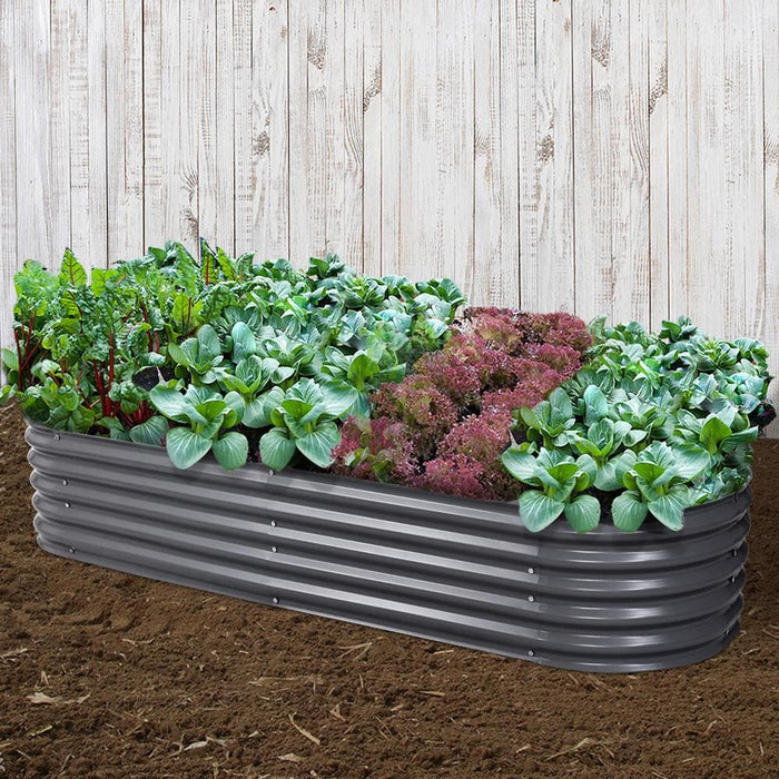 Greenfingers 240x80x42cm Galvanised Raised Garden Bed Steel