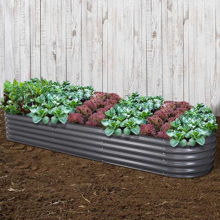 Greenfingers 320x80x42cm Galvanised Raised Garden Bed Steel