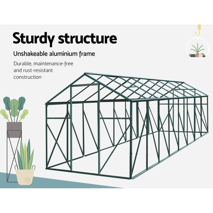 Greenfingers Aluminium Greenhouse Polycarbonate Green House