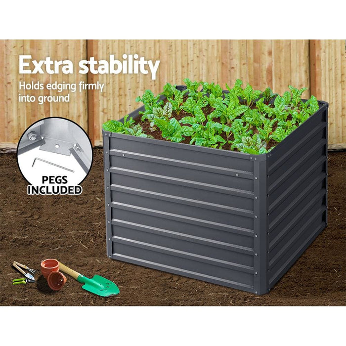 Greenfingers Garden Bed 2pcs 100x100x77cm Galvanised Steel