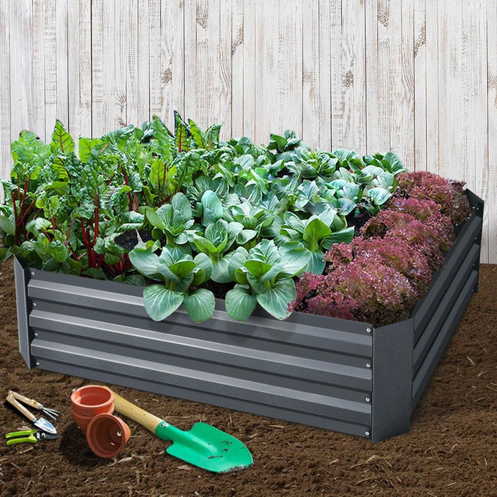 Greenfingers Garden Bed 2pcs 120x90x30cm Galvanised Steel