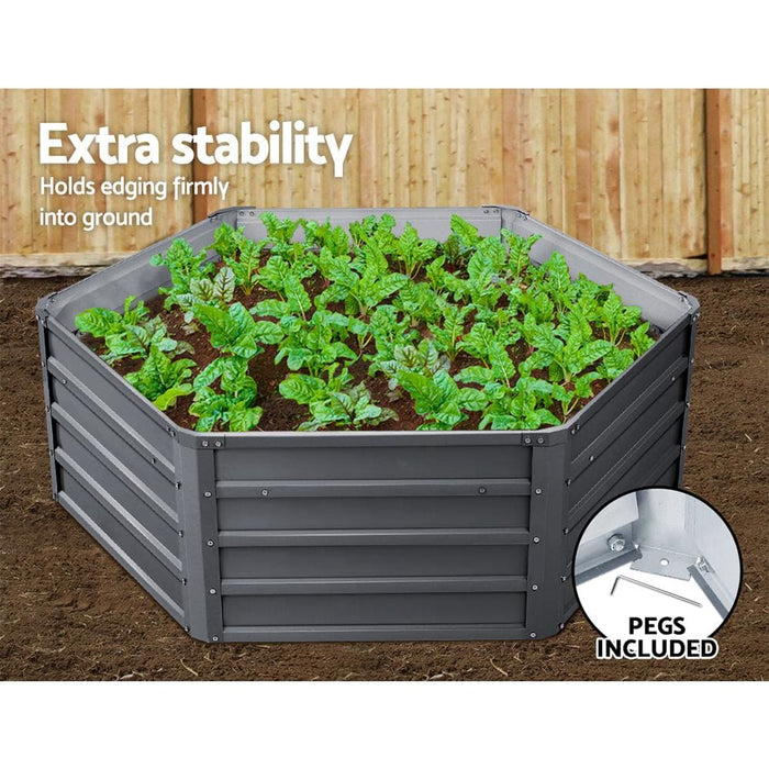 Greenfingers Garden Bed 2pcs 130x130x46cm Galvanised Steel