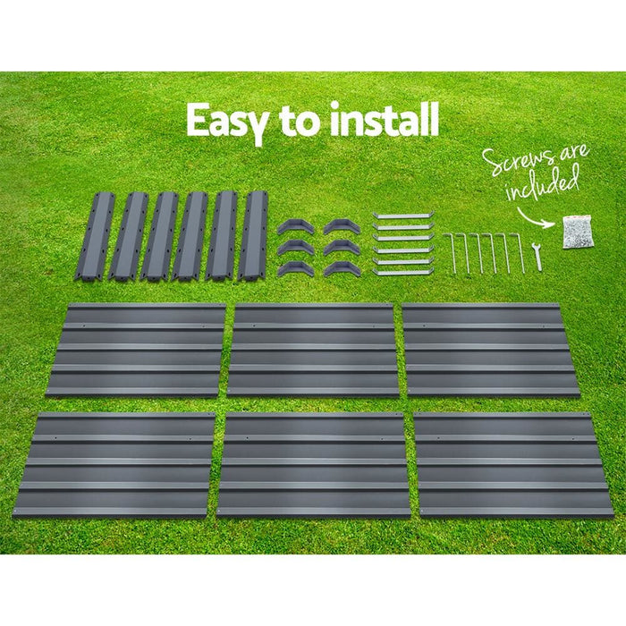 Greenfingers Garden Bed 2pcs 130x130x46cm Galvanised Steel