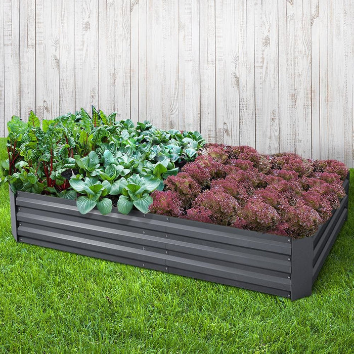 Greenfingers Garden Bed 2pcs 210x90x30cm Galvanised Steel