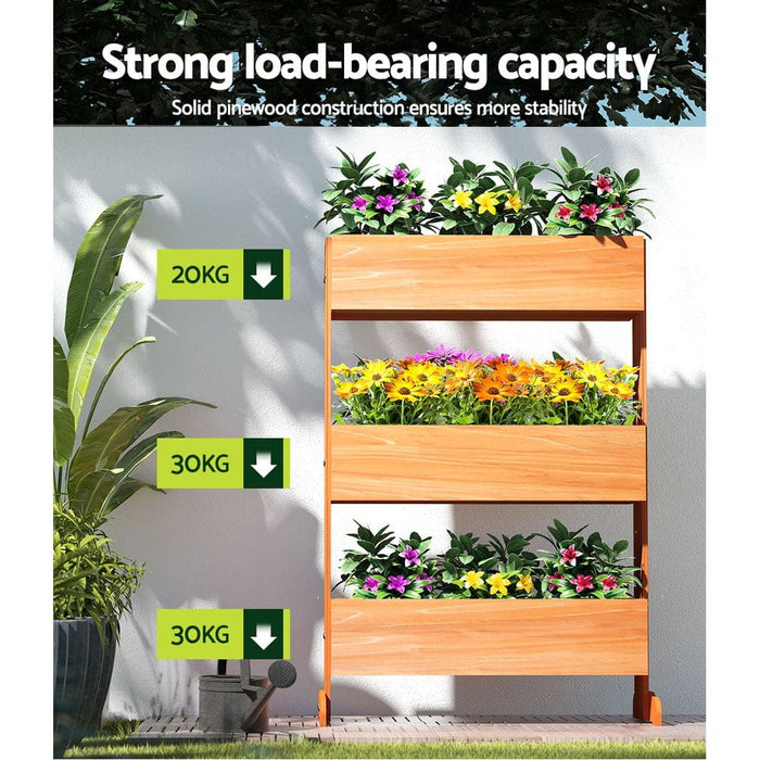 Greenfingers Garden Bed Raised Wooden Planter Box