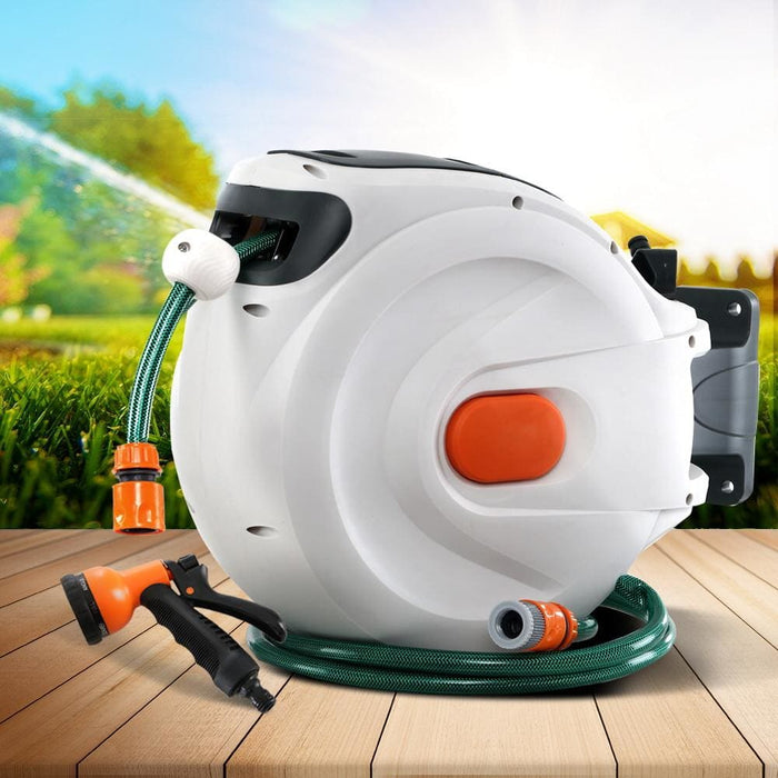 Greenfingers Retractable Hose Reel 20m Garden Water Spray