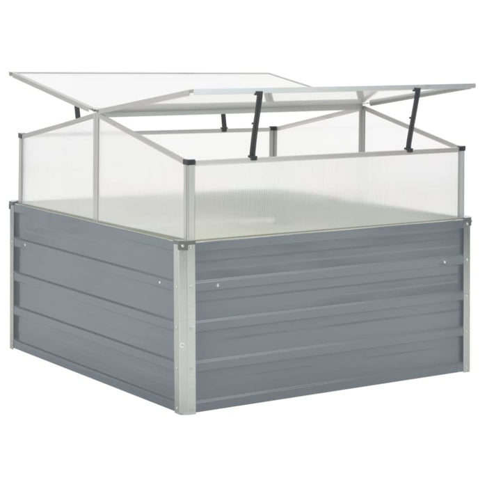 Greenhouse 100x100x85 Cm Galvanised Steel Grey Axabl