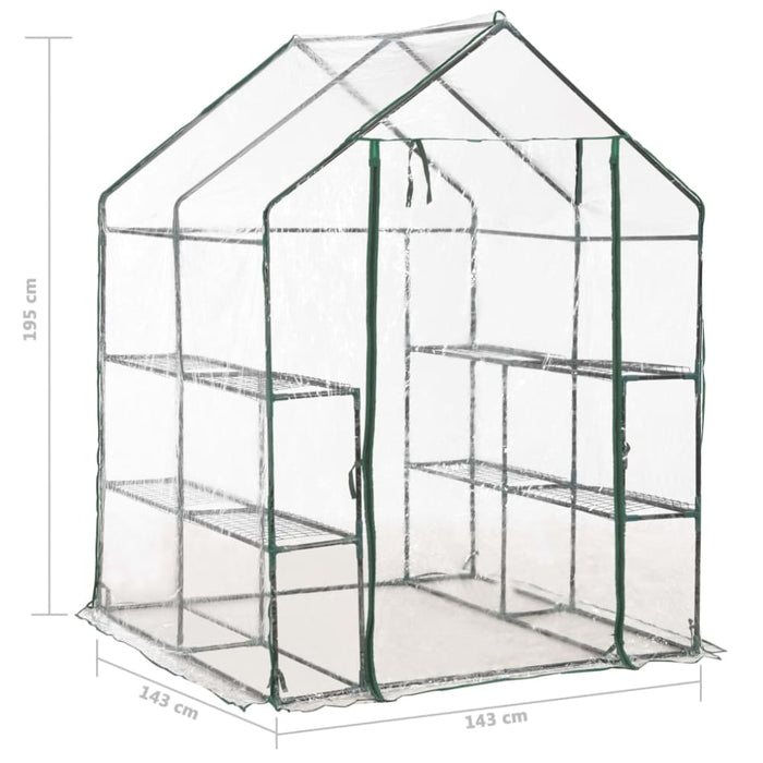 Greenhouse With 8 Shelves 143x143x195 Cm Alkoa