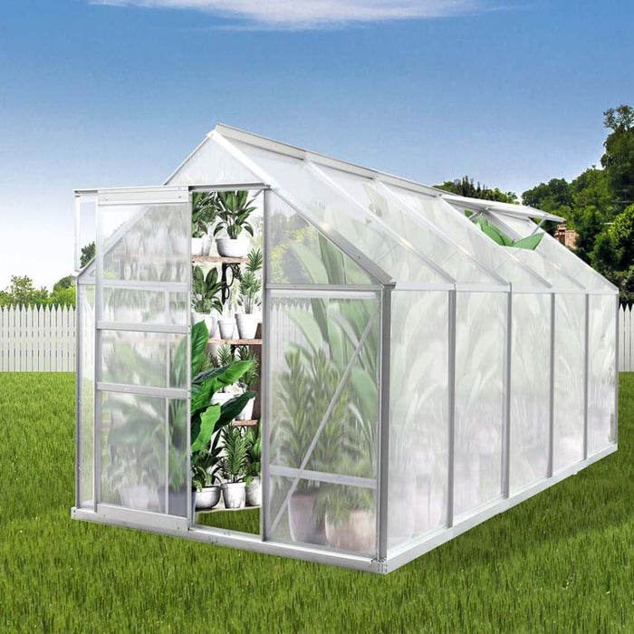 Greenhouse Aluminium Walk In Green