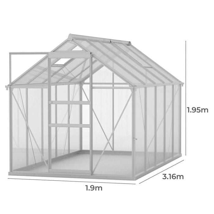 Greenhouse Aluminium Walk In Green