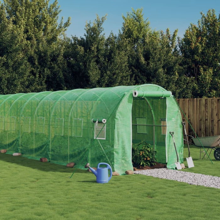 Greenhouse With Steel Frame Green 12 M² 6x2x2 m Tonnbon