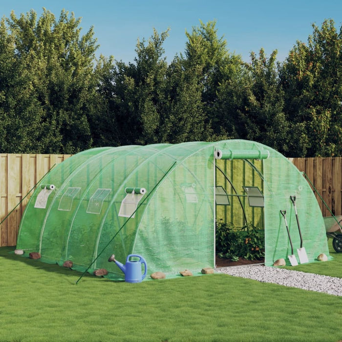 Greenhouse With Steel Frame Green 16 M² 4x4x2 m Tonnblo