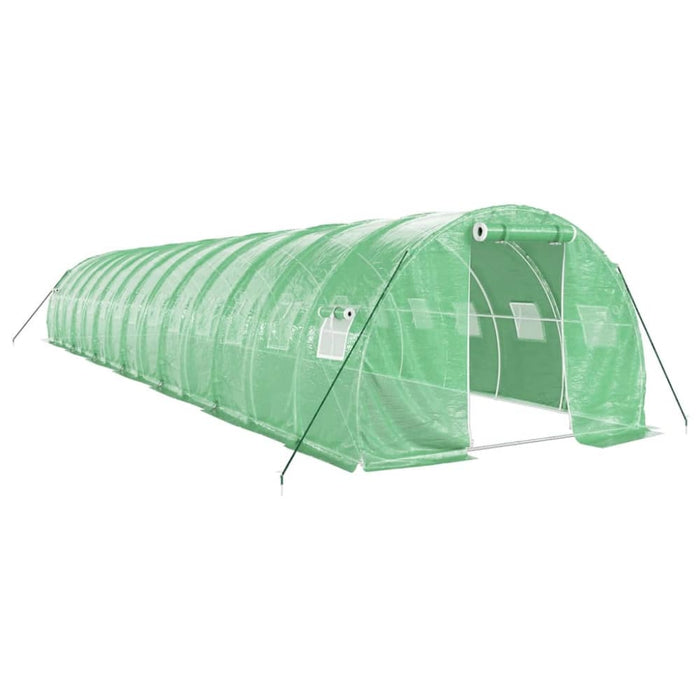 Greenhouse With Steel Frame Green 42 M² 14x3x2 m Tonnbaa