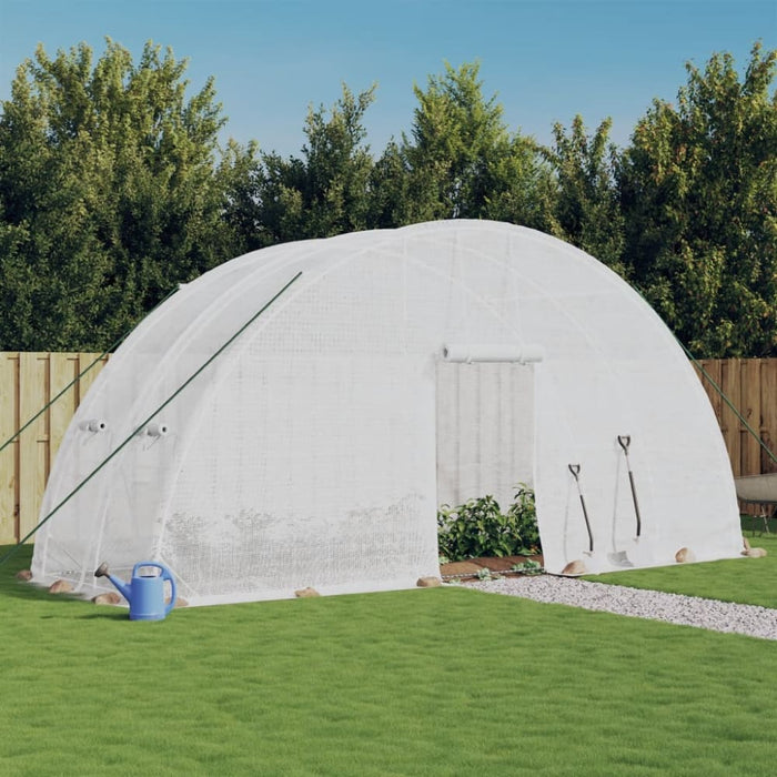 Greenhouse With Steel Frame White 12 M² 6x2x2.85 m Tlabko