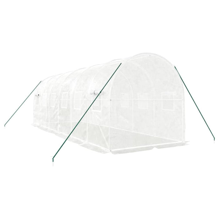 Greenhouse With Steel Frame White 12 M² 6x2x2 m Tonnbxk