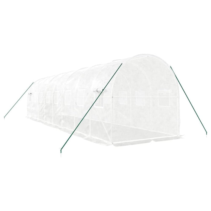 Greenhouse With Steel Frame White 16 M² 8x2x2 m Tonnbtb