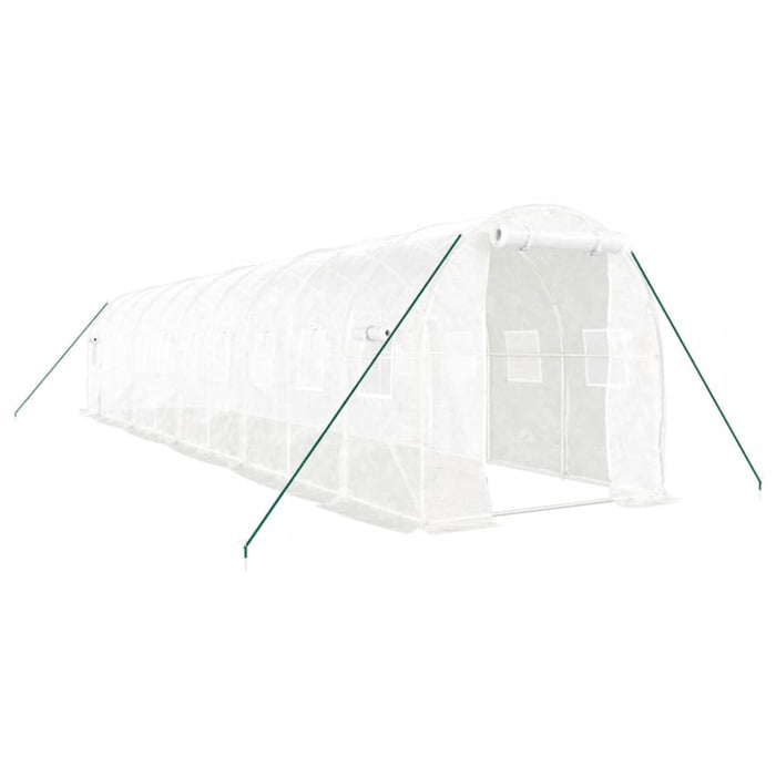 Greenhouse With Steel Frame White 20 M² 10x2x2 m Tonnbto