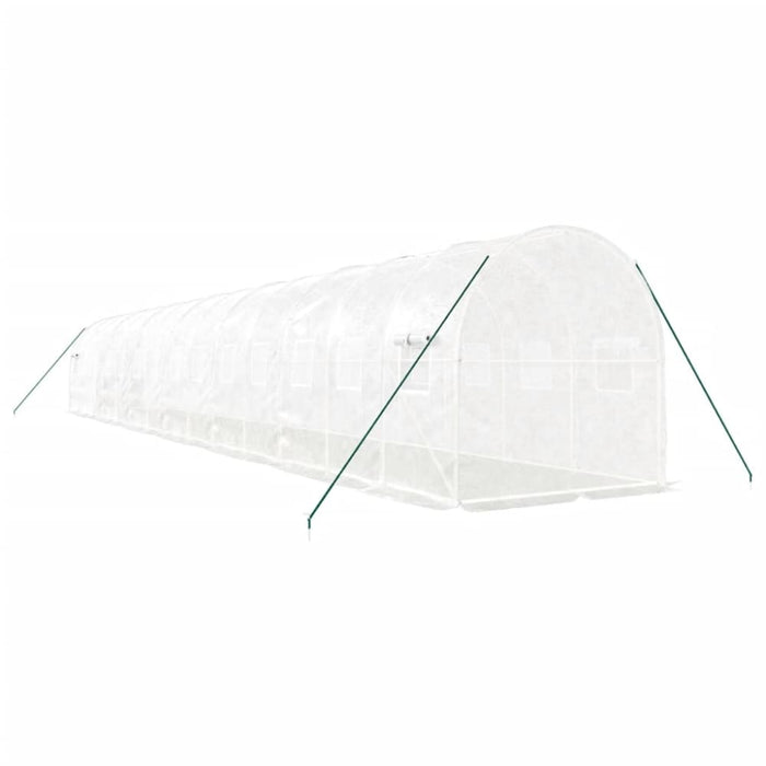 Greenhouse With Steel Frame White 28 M² 14x2x2 m Tonnbtt